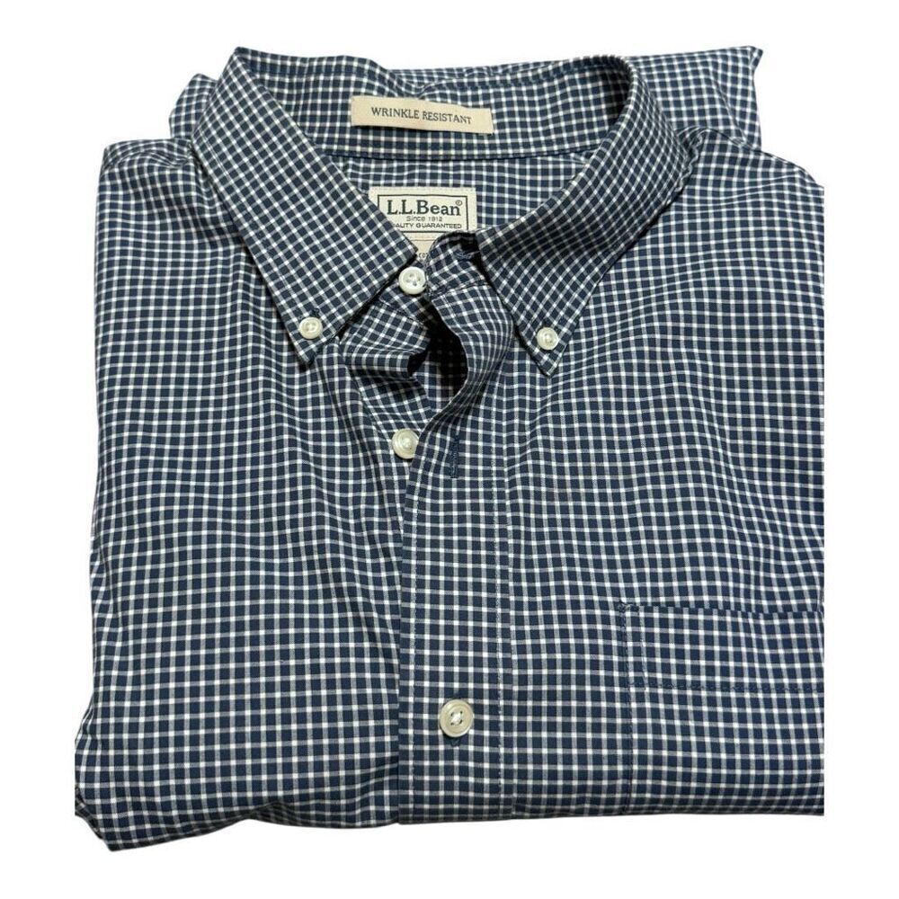 L.L.Bean Men Size xl‎ tall Striped Wrinkle Resistant Dress Shirt